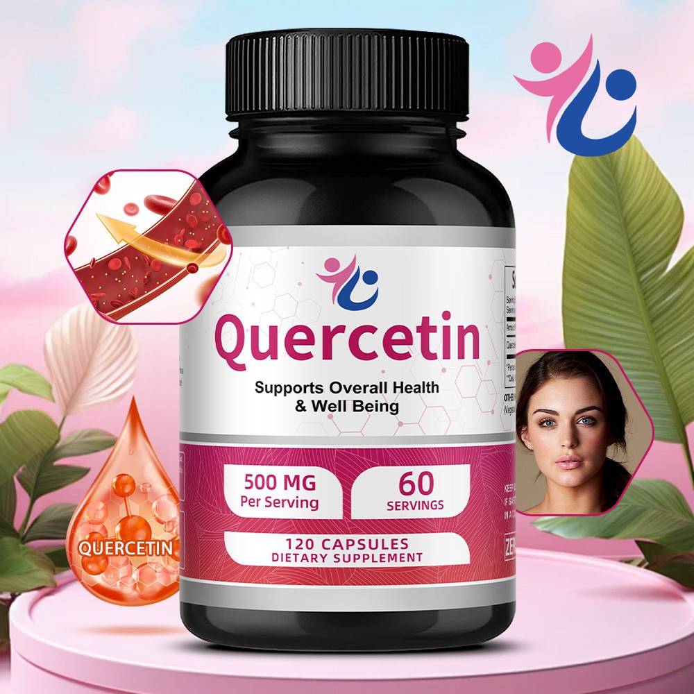 Quercetin 500mg Capsules Supports Respiratory Skin Health Antioxidant 120 Count