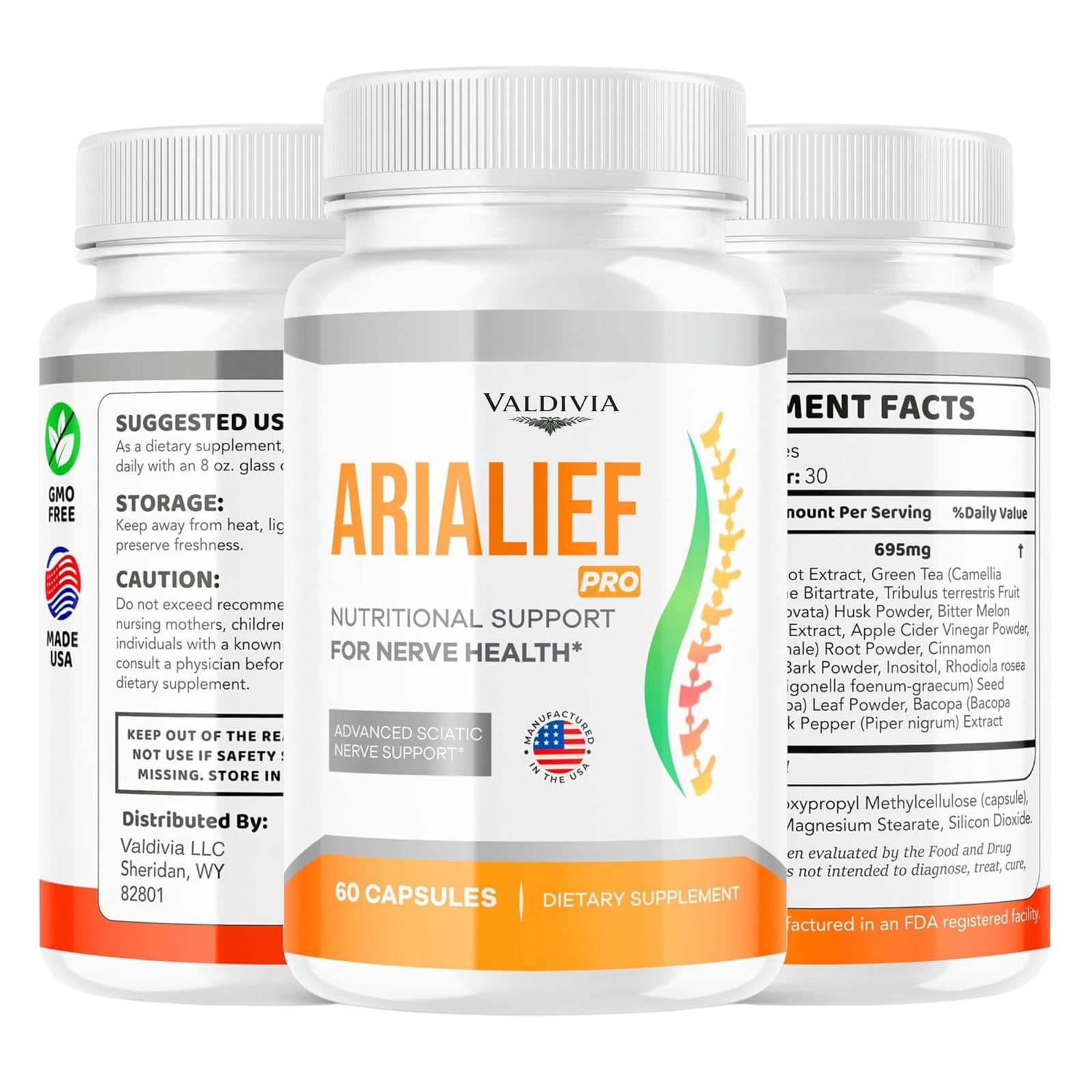 Valdivia Arialief Nerve Support Supplement Made in USA Nerve Health