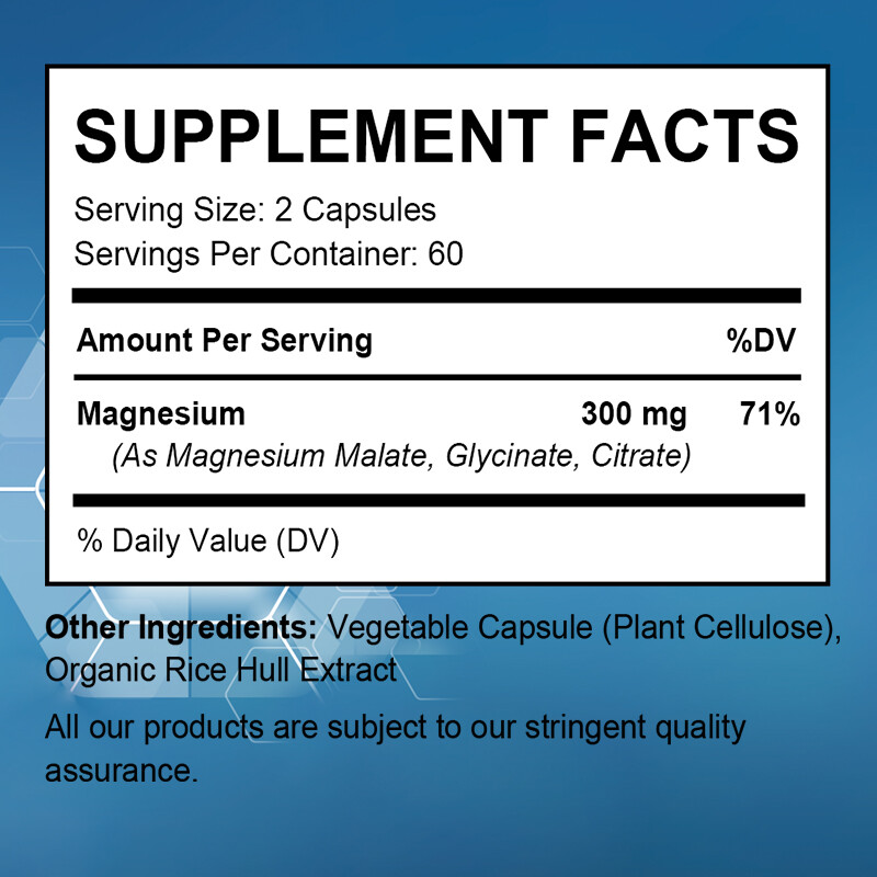 Magnesium Complex High Absorption Supplement Magnesium Glycinate Citrate Malate