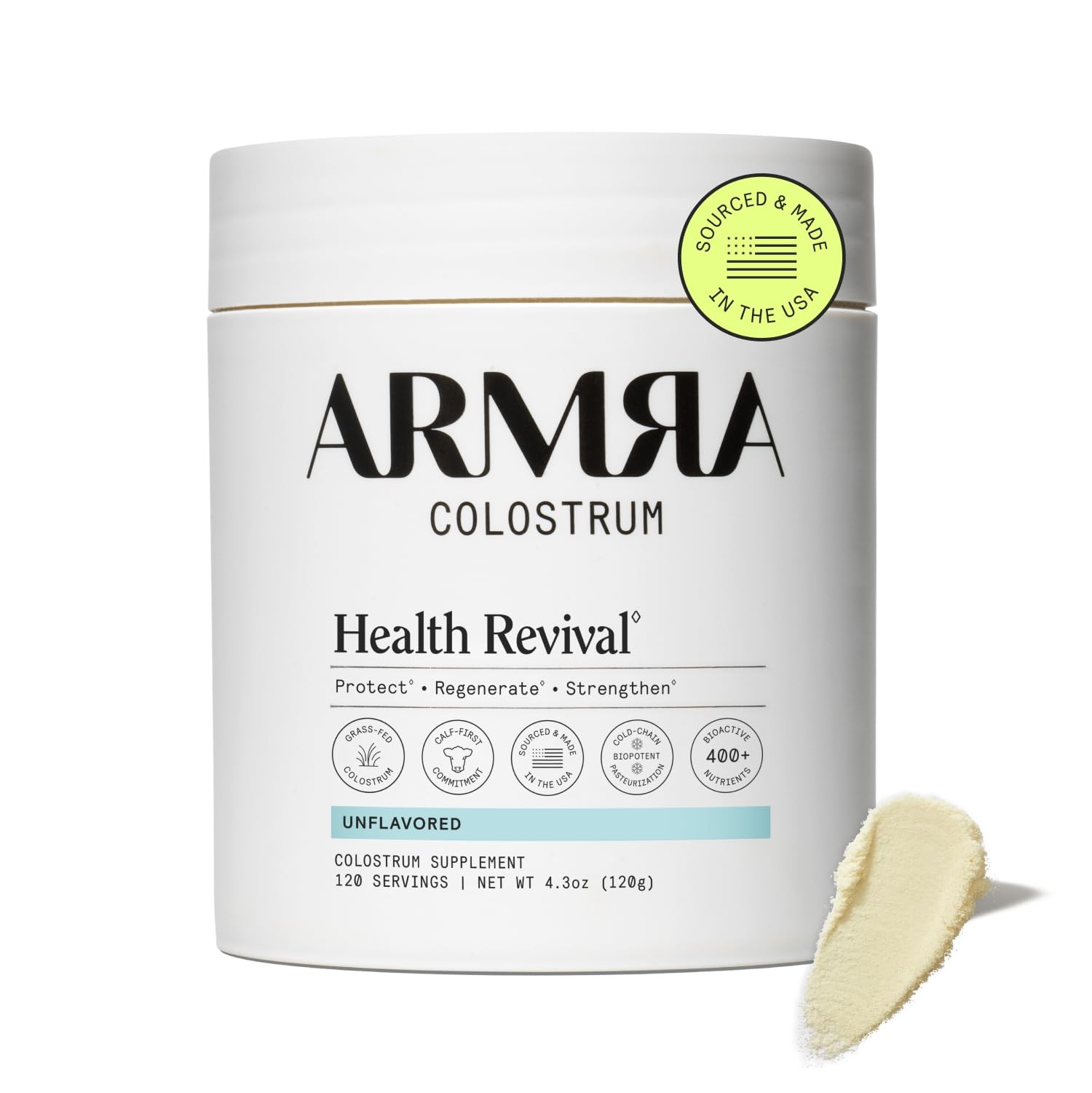 ARMRA Colostrum Unflavored Powder 120 Servings Daily Wellness Support 4.3oz