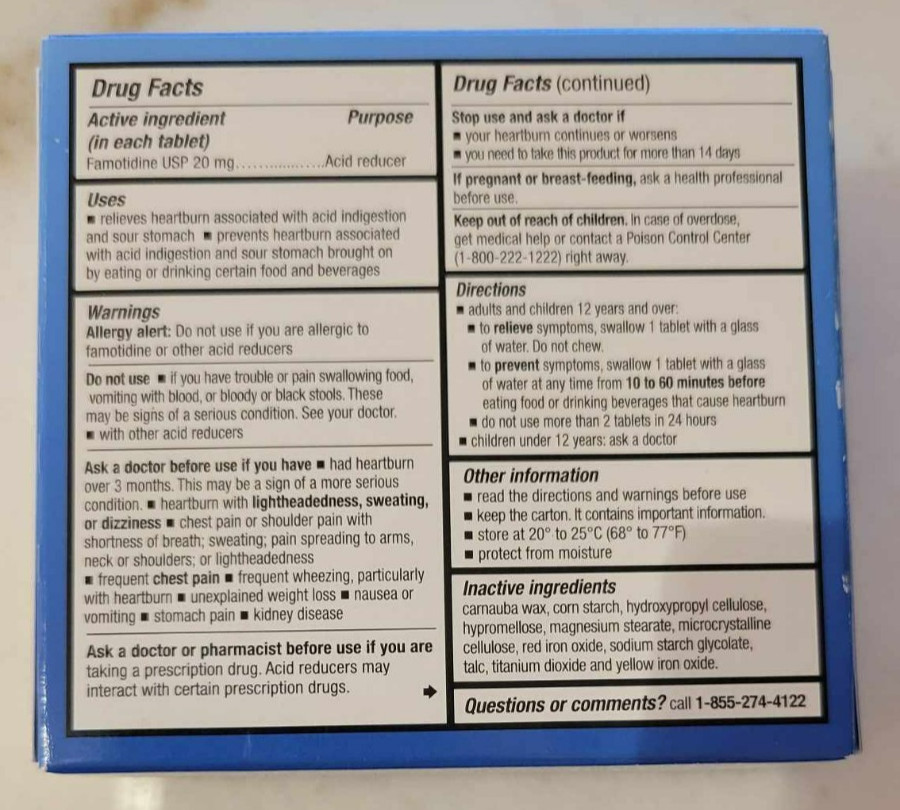 Walgreens Acid Controller Famotidine 10mg 90 Count Exp. 7/27 – Comp. Pepcid AC