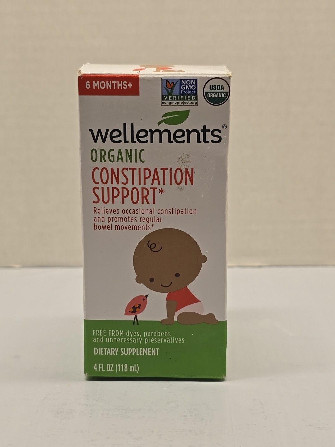 Wellements Organic Constipation Support, 6 months+, 4 fl oz, Exp 02/26