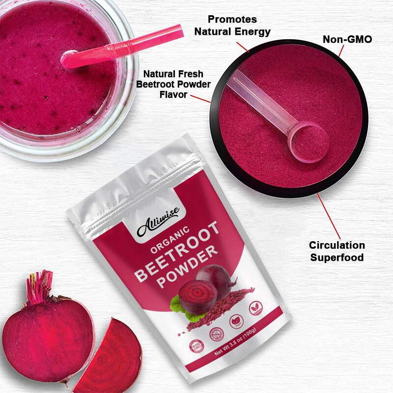 Organic Beet Root Powder Raw Non GMO Pure Beta Vulgaris Nitric Oxide Booste
