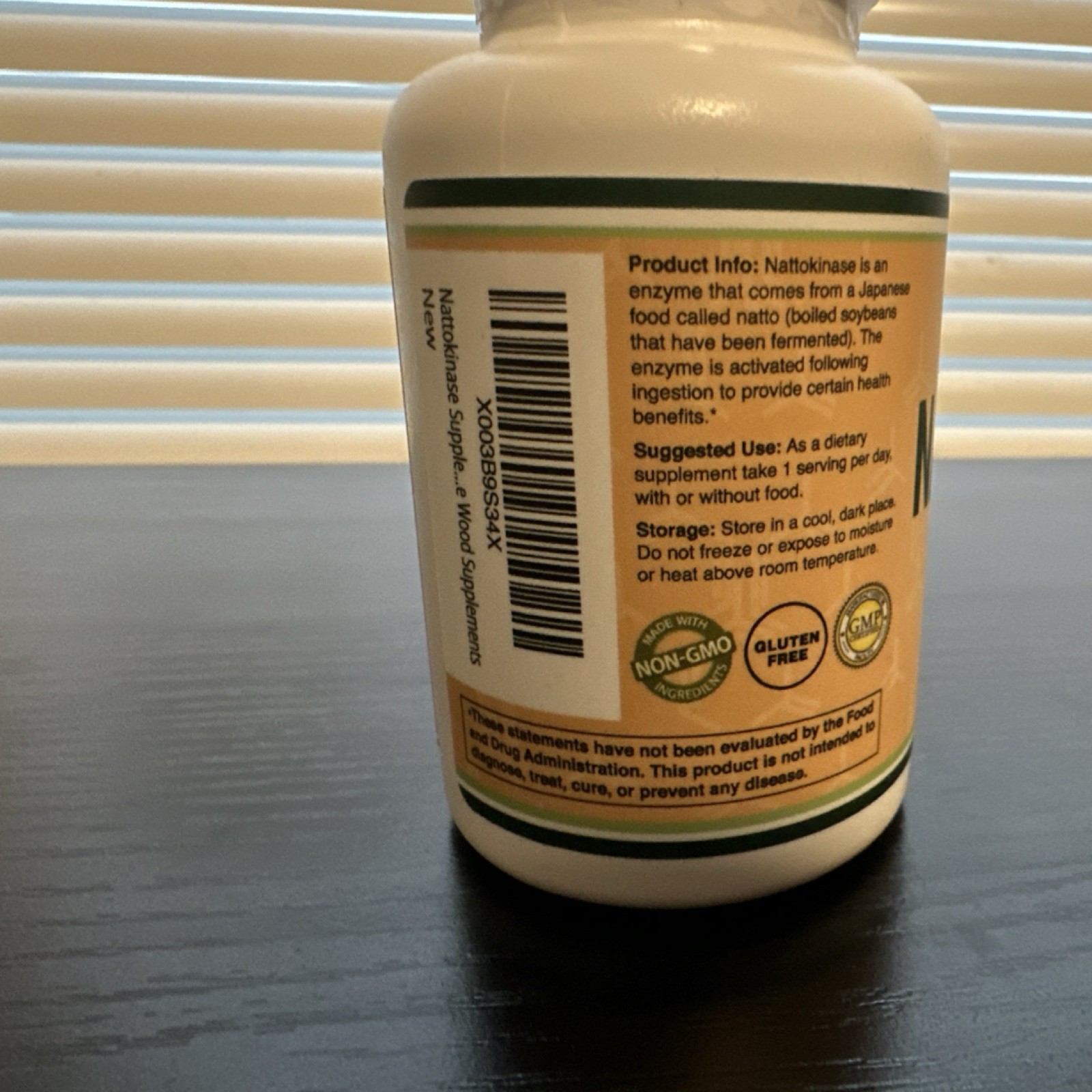 Double Wood Supplements Nattokinase 200mg 120 Capsules Non-GMO Gluten Free