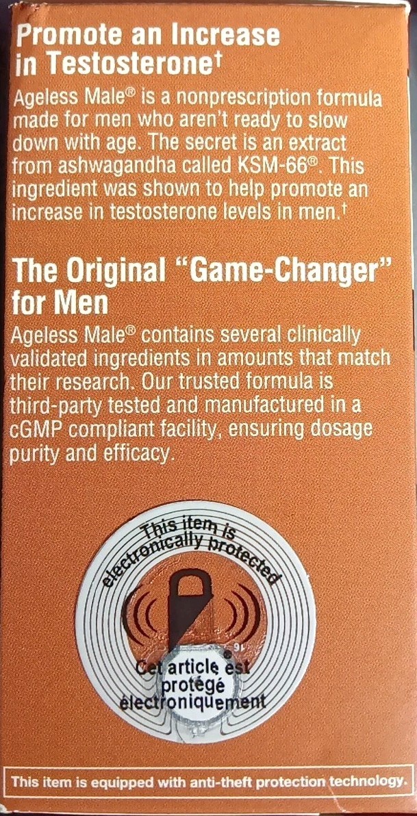 2 AGELESS MALE NITRIC TEST BOOSTER SEX DRIVE DIETARY SUPPLEMENT 60 X2 120 TABLET