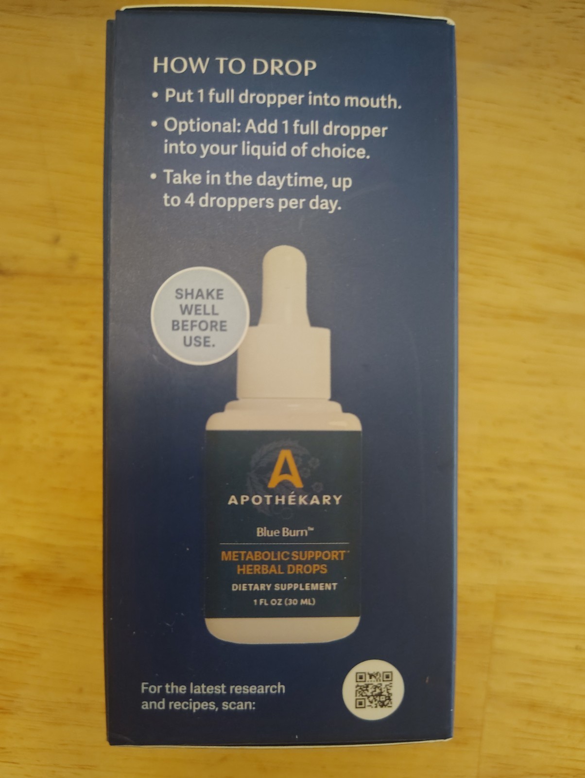 Apothékary Blue Burn – Weight Management Liquid Drops – 1 Fl Oz (30 Servings)