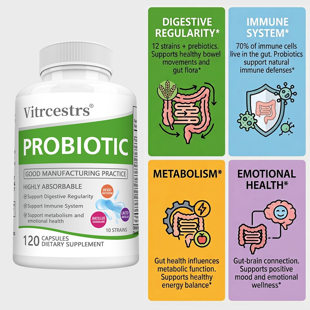 Clean Formula Synbiotic 30~120 Caps, Gluten Soy Dairy Free For Daily Gut Health