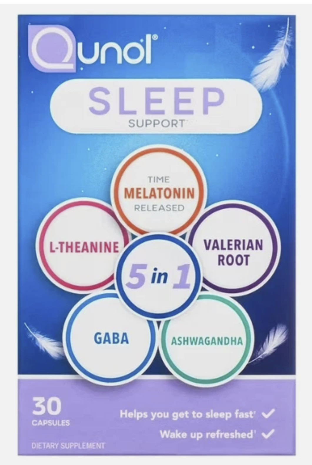 Qunol Sleep Support Complex 5:1 Time Release Melatonin Ashwagandha 30ct – 02/27