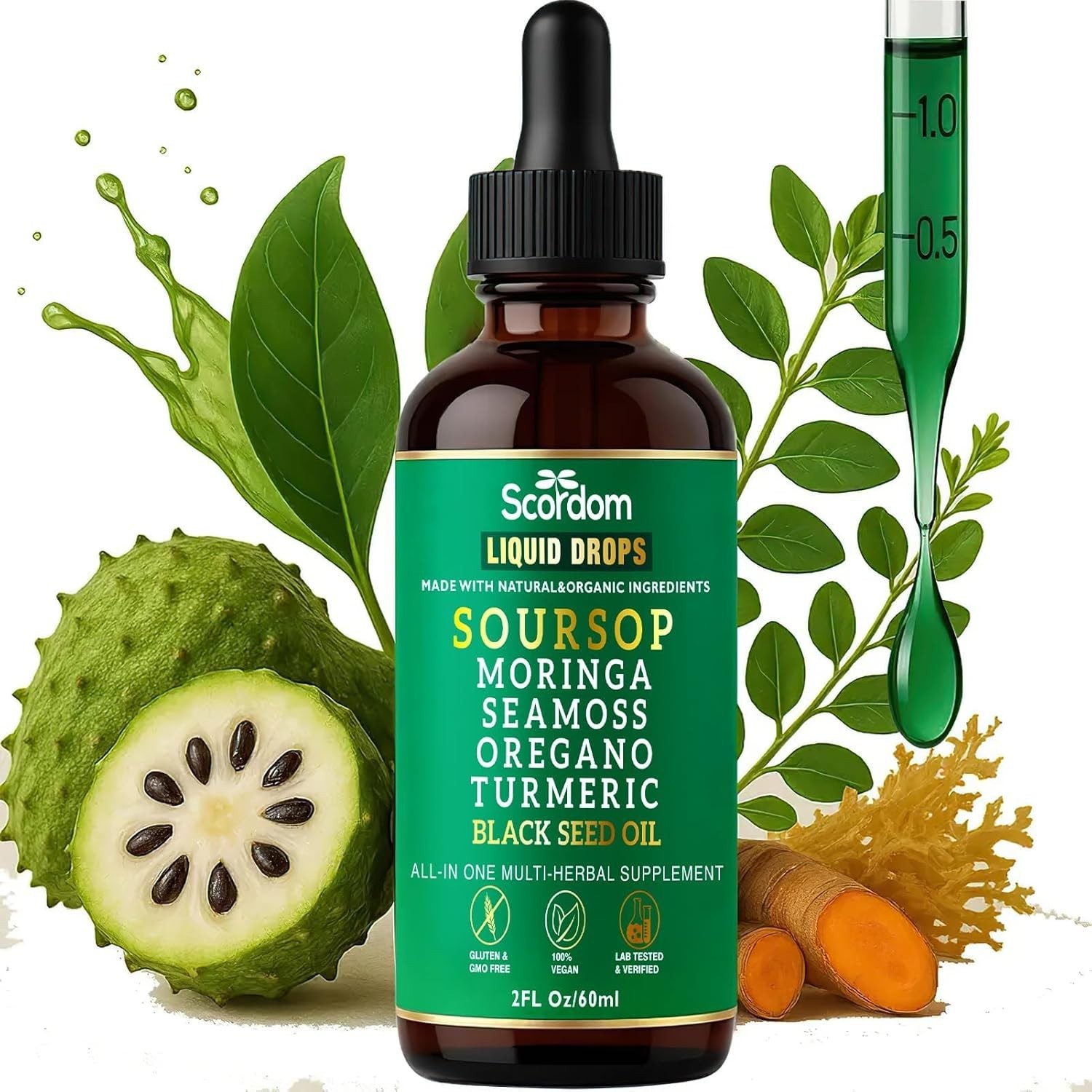 Soursop Bitters Liquid Drops, All in One Supplement Supports Wellness 2fl oz