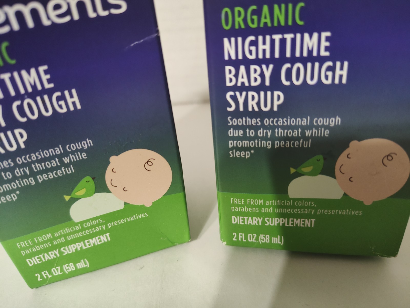 2 Wellements Organic Nighttime Baby Cough Syrup 2oz EXP 1/27