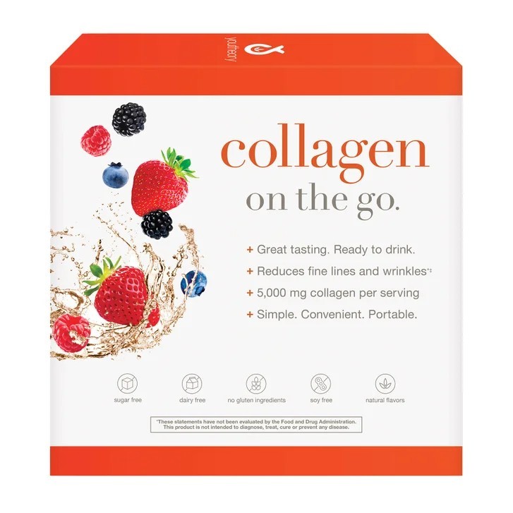 Youtheory 30 Pack Berry Collagen Liquid – 5000mg Peptides for Skin, Hair & Nails