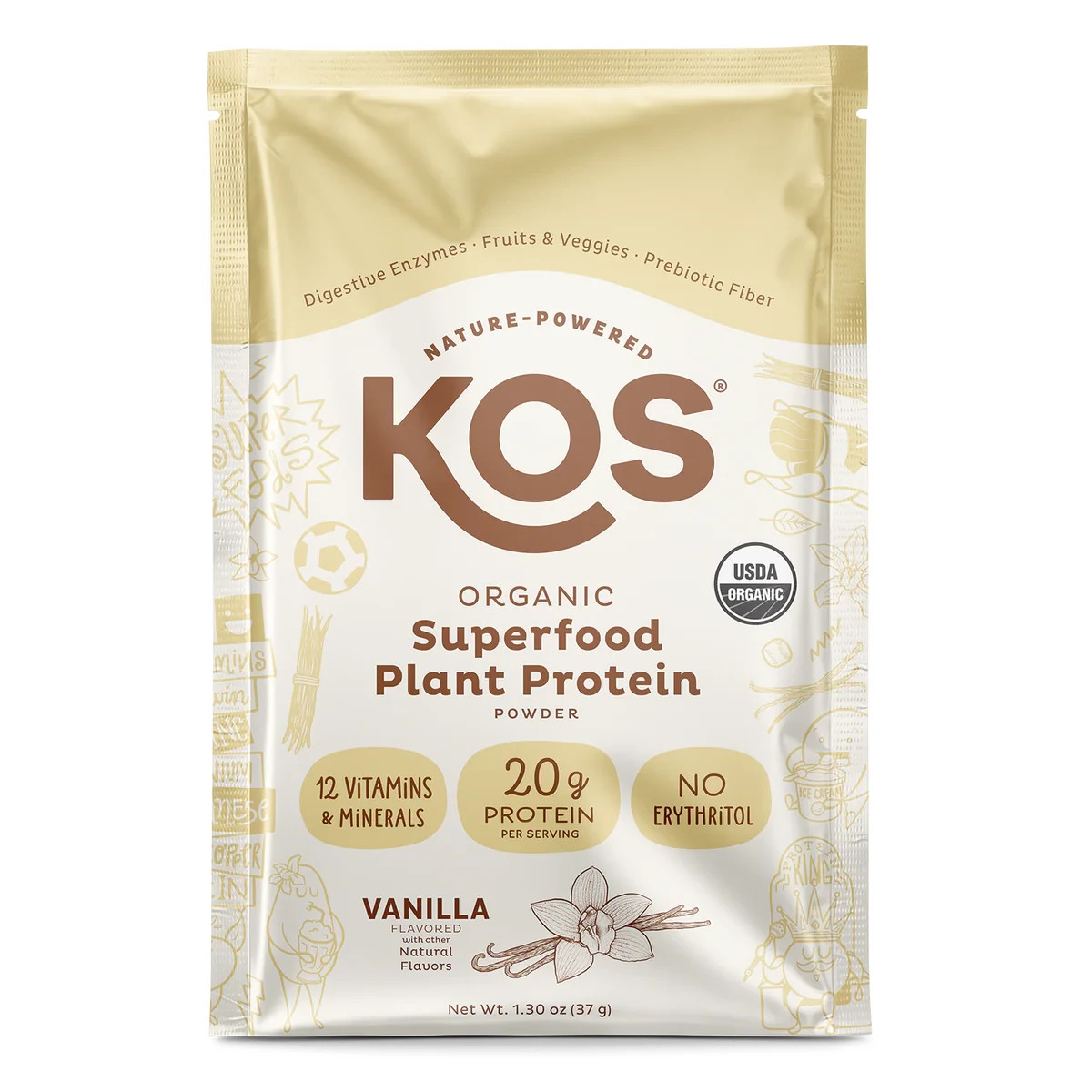 KOS Superfood Booster Organic Moringa Powder,70 g+GIFT-KOS Org.Plant Protein,37g
