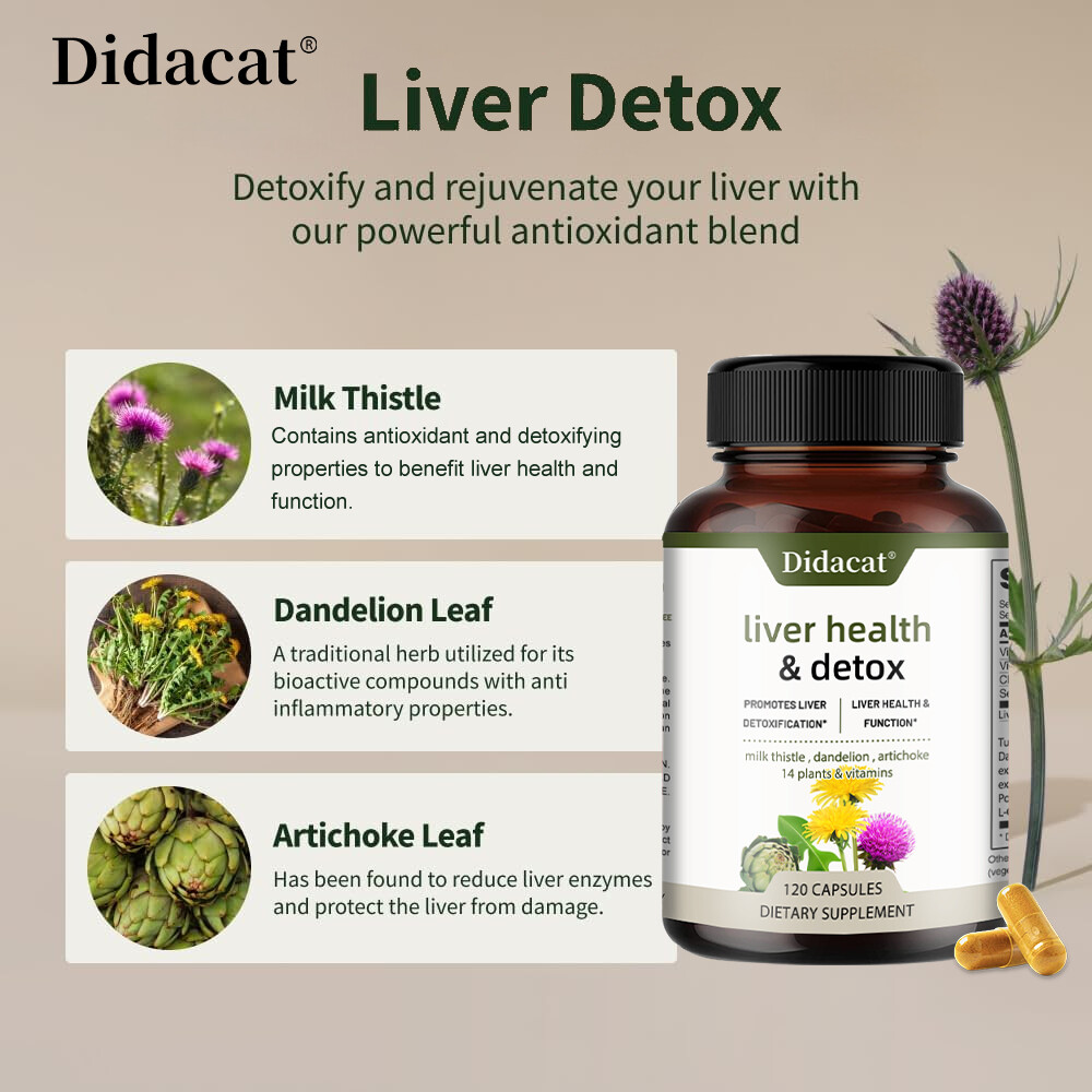 Liver Health Support Cleanse Detox & Repair Milk Thistle Digestive Function