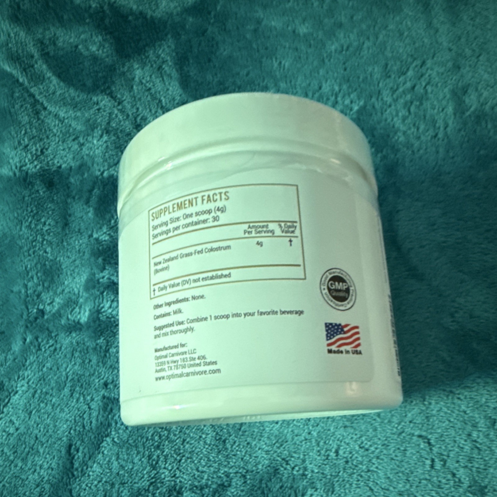 Optimal Carnivore Grass Fed Colostrum Powder Hormone-Free Non-GMO Additive-Free