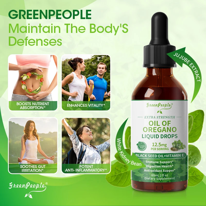 Organic Oregano Oil Drops with Black Seed Oil & Vitamin E