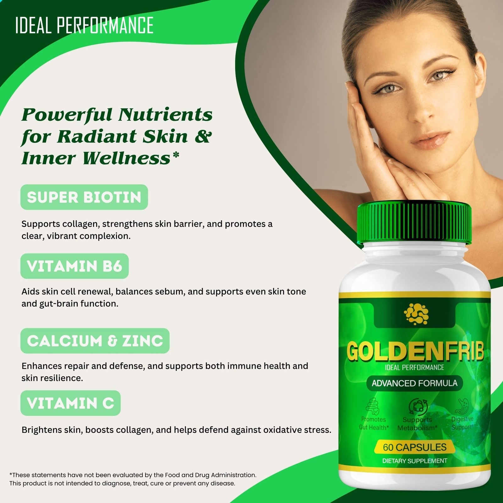 GoldenFrib Golden Frib Digestive Health Constipation Supplement – 60 Capsules