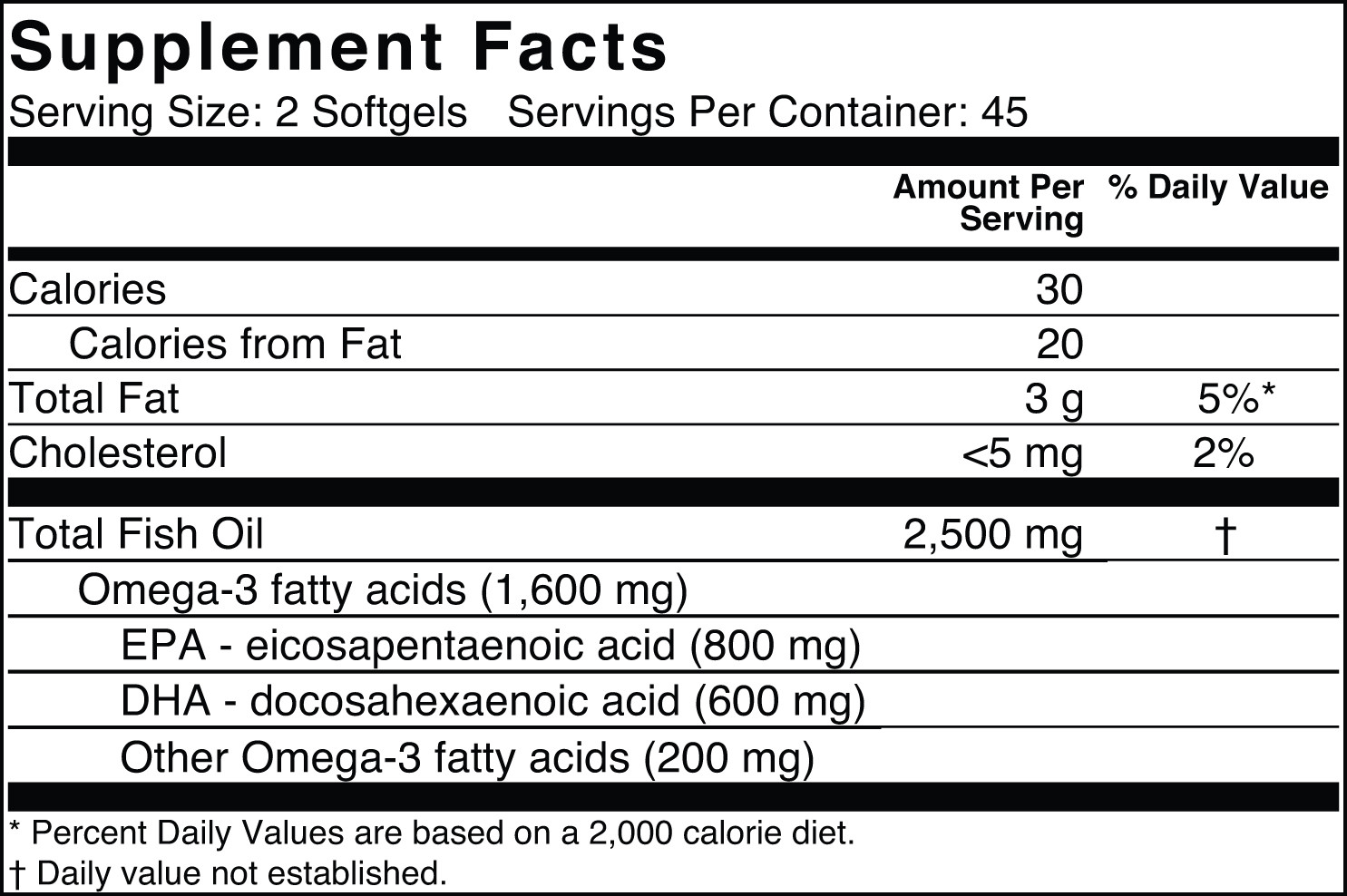 EffiHealth Omega 3 Fish Oil – Triple Strength Fish Oil – 2500mg 800 EPA 600 DHA