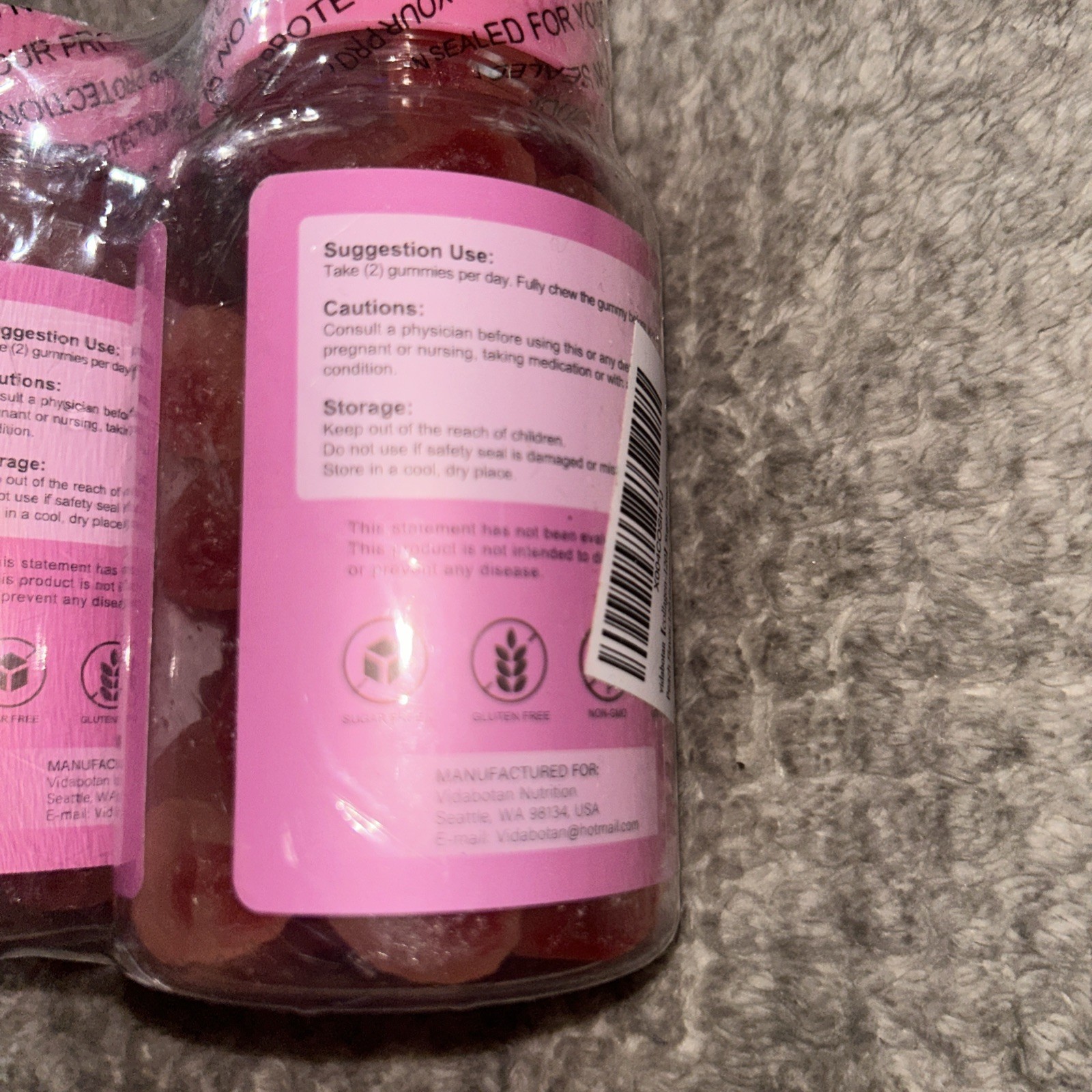 2x VIDABOTAN Collagen Gummies 2500mg with Biotin 120ct Exp 6/2027