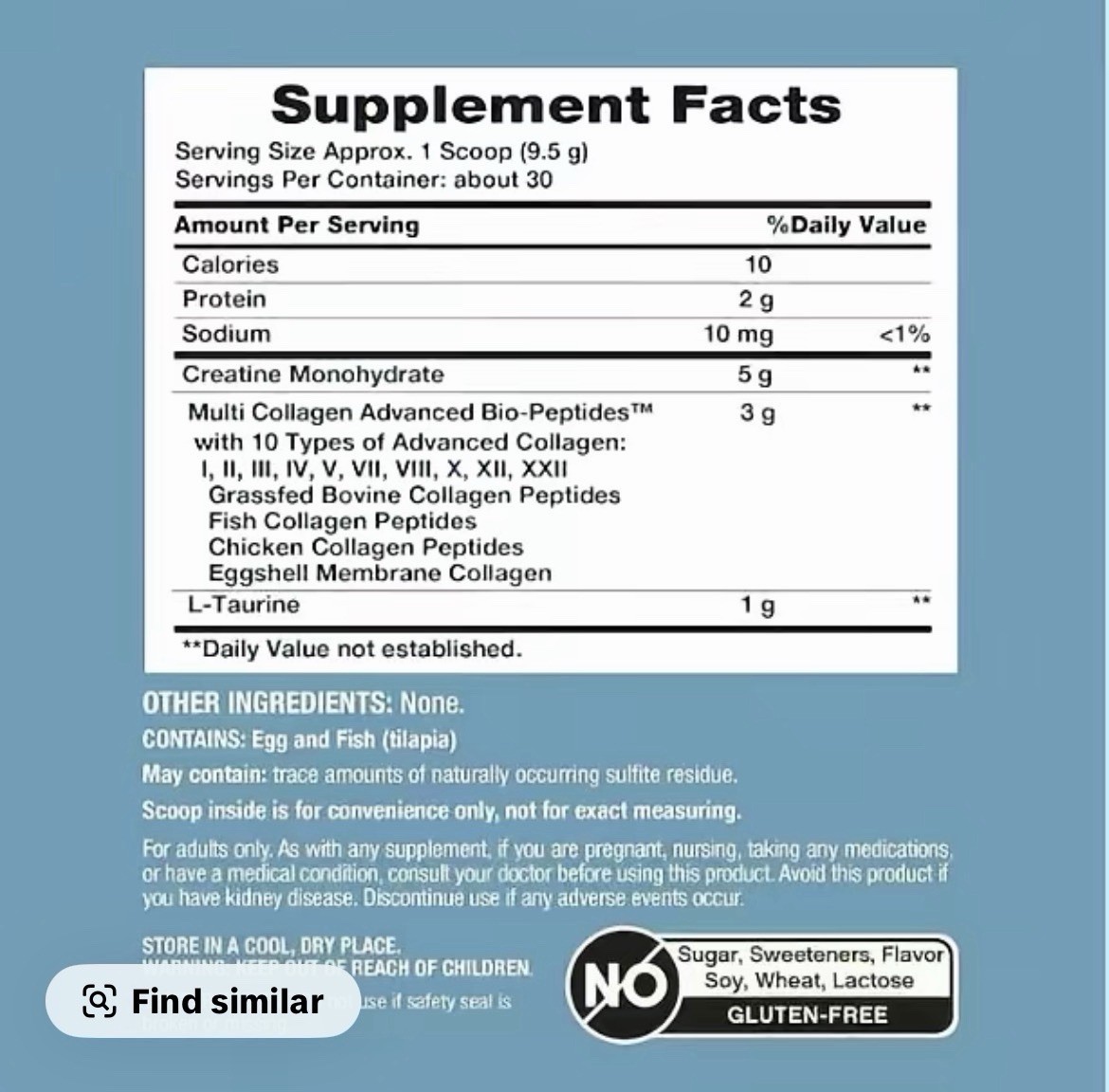 NeoCell Collagen Bio-Peptides Grass Fed Unflavored Powder 20 oz (567 g)