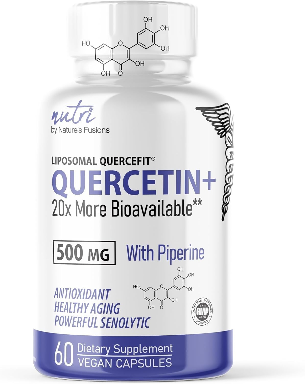 Nutri By Nature’s Fusions Quercetin Dietary Supplement 500 mg 60 Caps Exp. 07/26