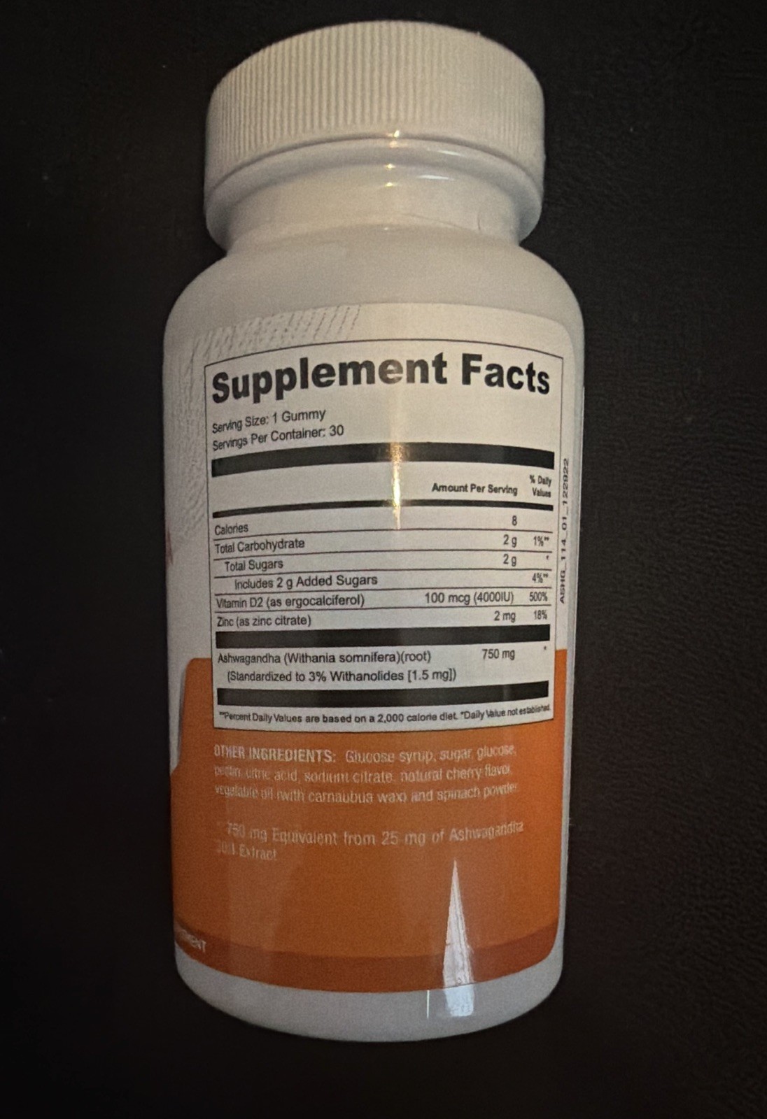 Infowars M.D. Ashwagandha Gummies 750mg Dietary Supplement Cherry 90 ct