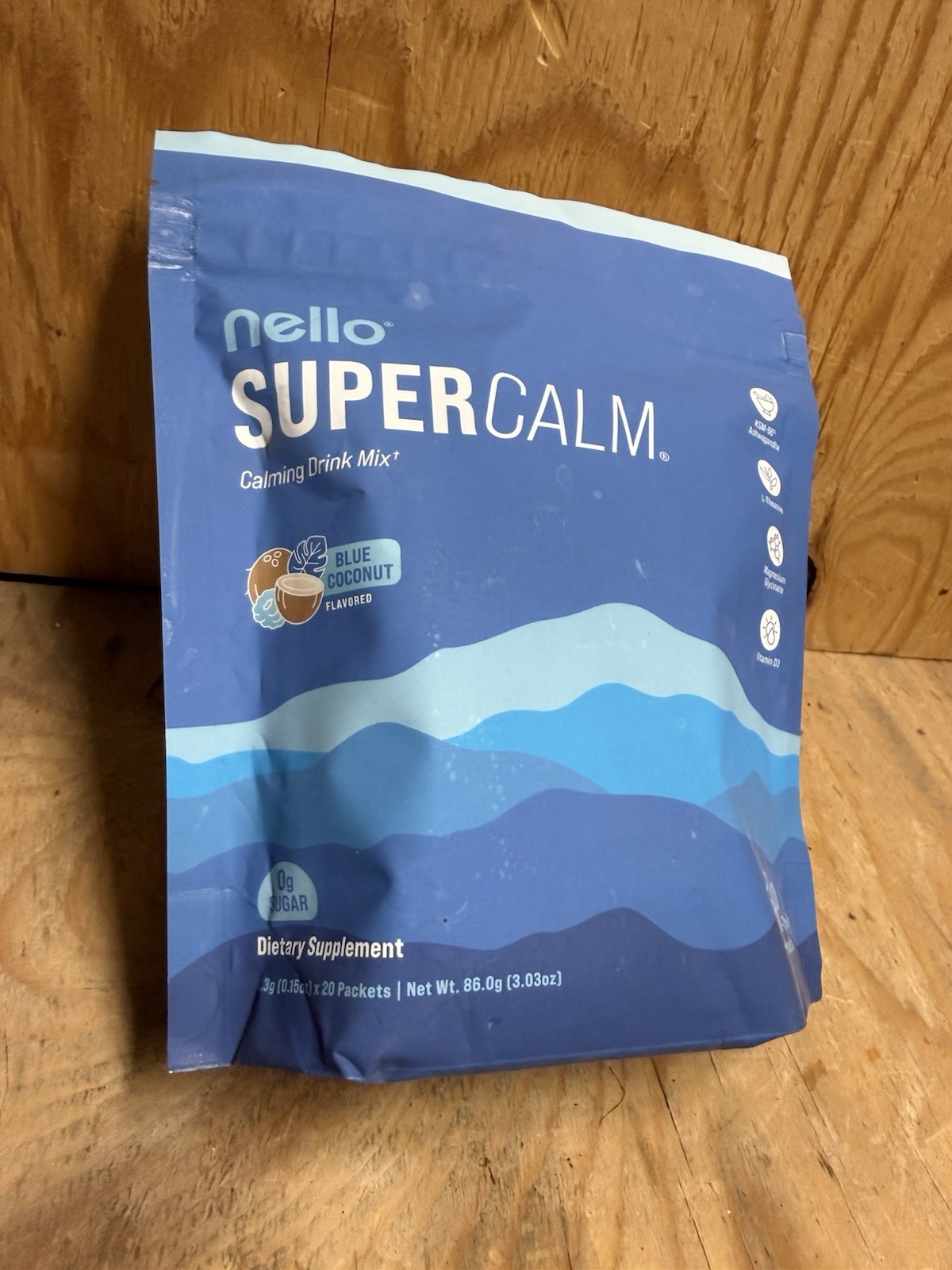 Nello Supercalm Calming Drink Mix Supplement – Blue Coconut – 20ct EXP:03/2027