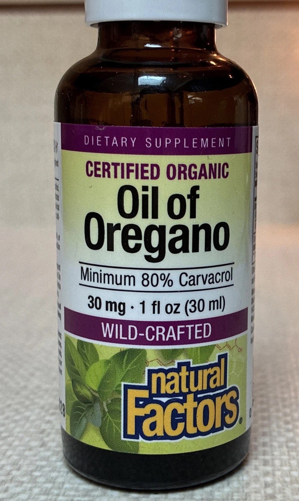 Natural Factors Certified Organic Oil of Oregano Drops Non-GMO Vegan 1 fl oz