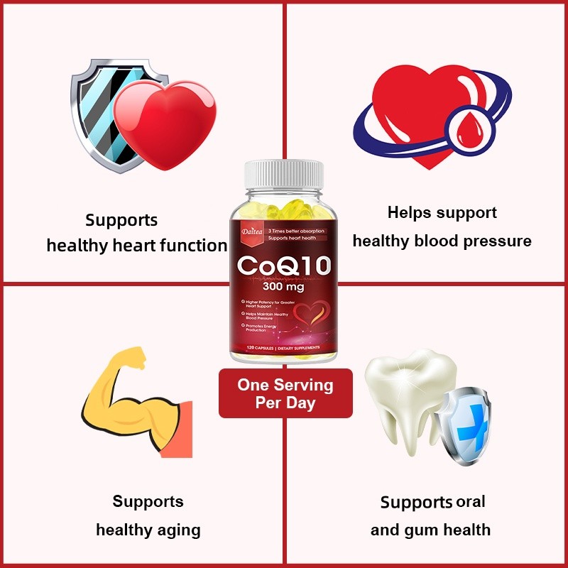 300mg CoQ10 Capsules,Triple Absorption,Cardiovascular Health, Boost Energy 120CT