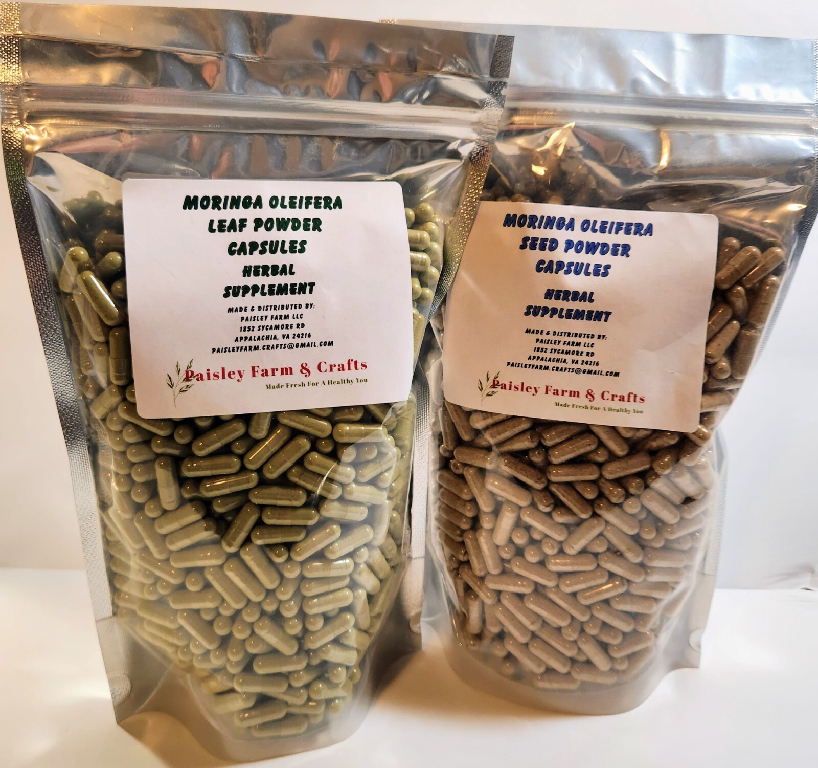 Moringa Leaf Powder Capsules & Moringa Seed Powder Capsules – Value Packs!