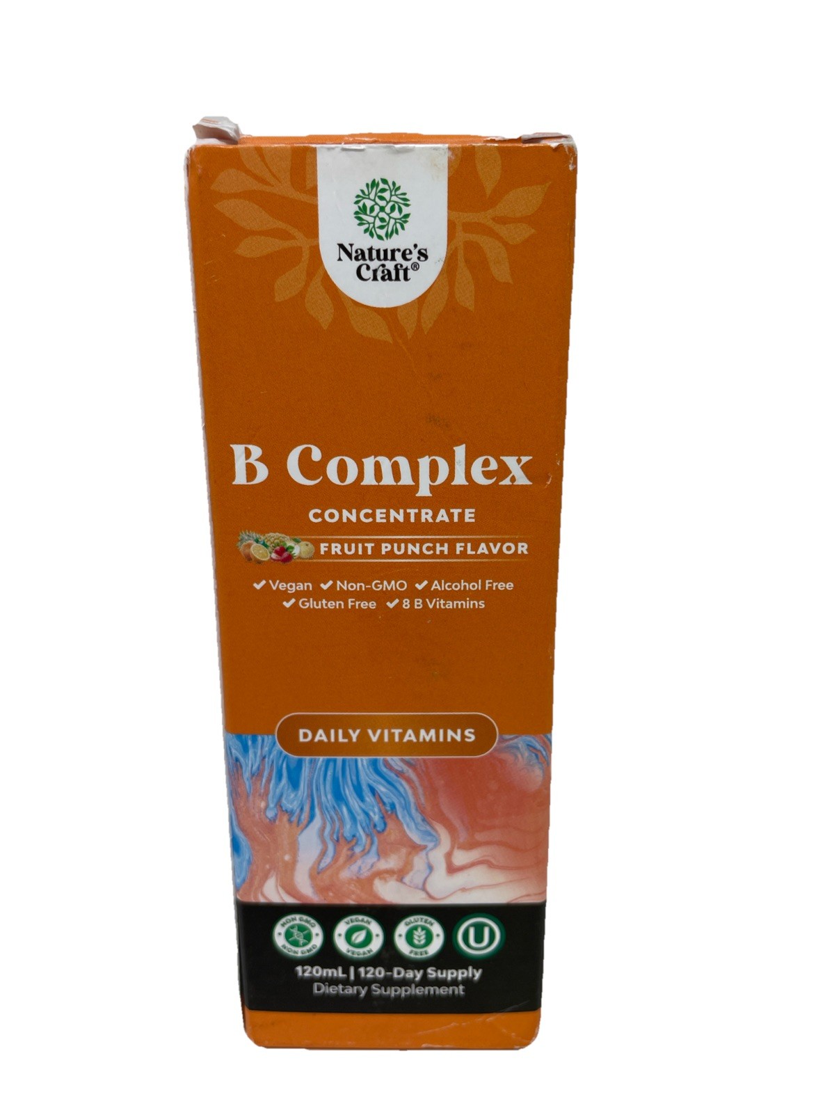 Vegan Vitamin B Complex Liquid – 9-in-1 Liquid B Complex Vitamins 120mL new