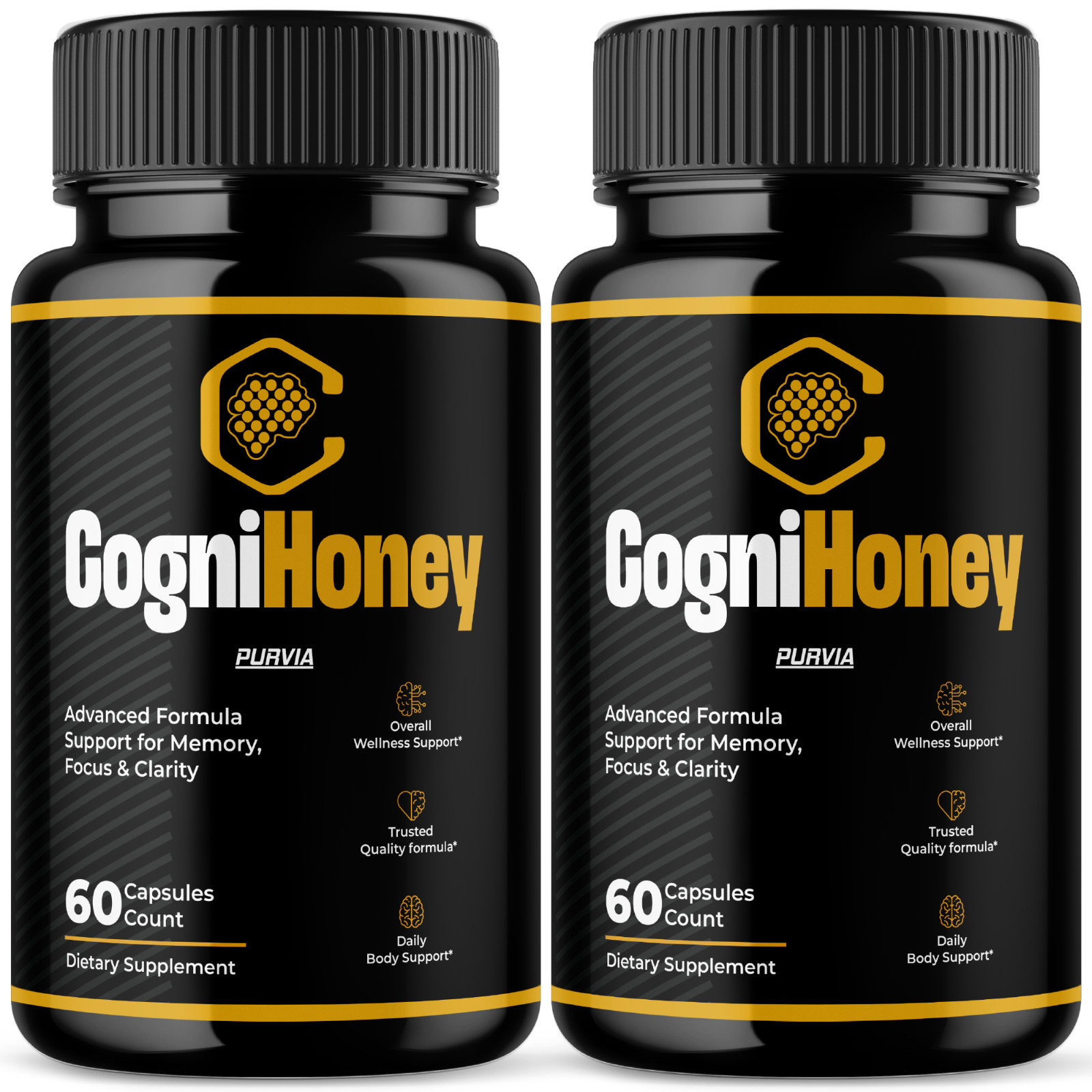 (2 Pack) Cogni Honey Capsules Memory Focus Sharp Mind CogniHoney Pills (120 ct)