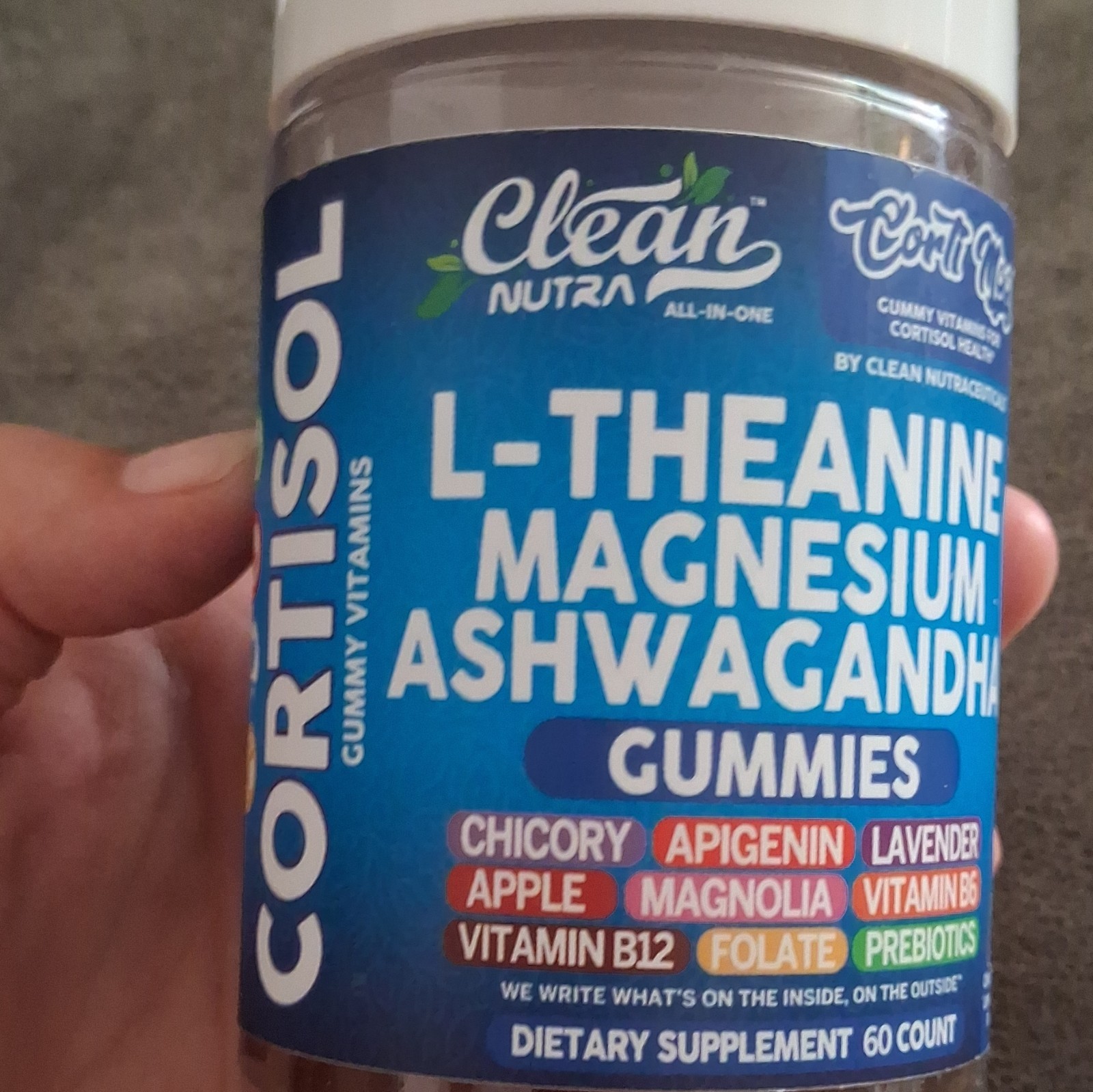 Clean Nutra Stress Management Gummies L-Theanine Magnesium Ashwagandha 60
