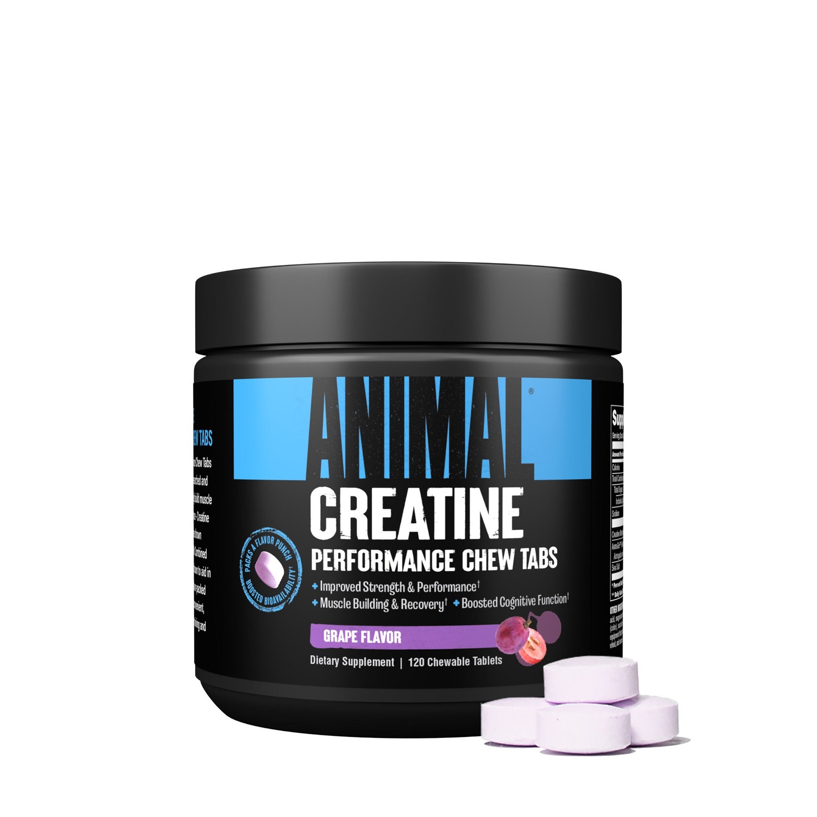 Animal Creatine Performance – Grape – 120 Chewable Tablets (30 Servings)