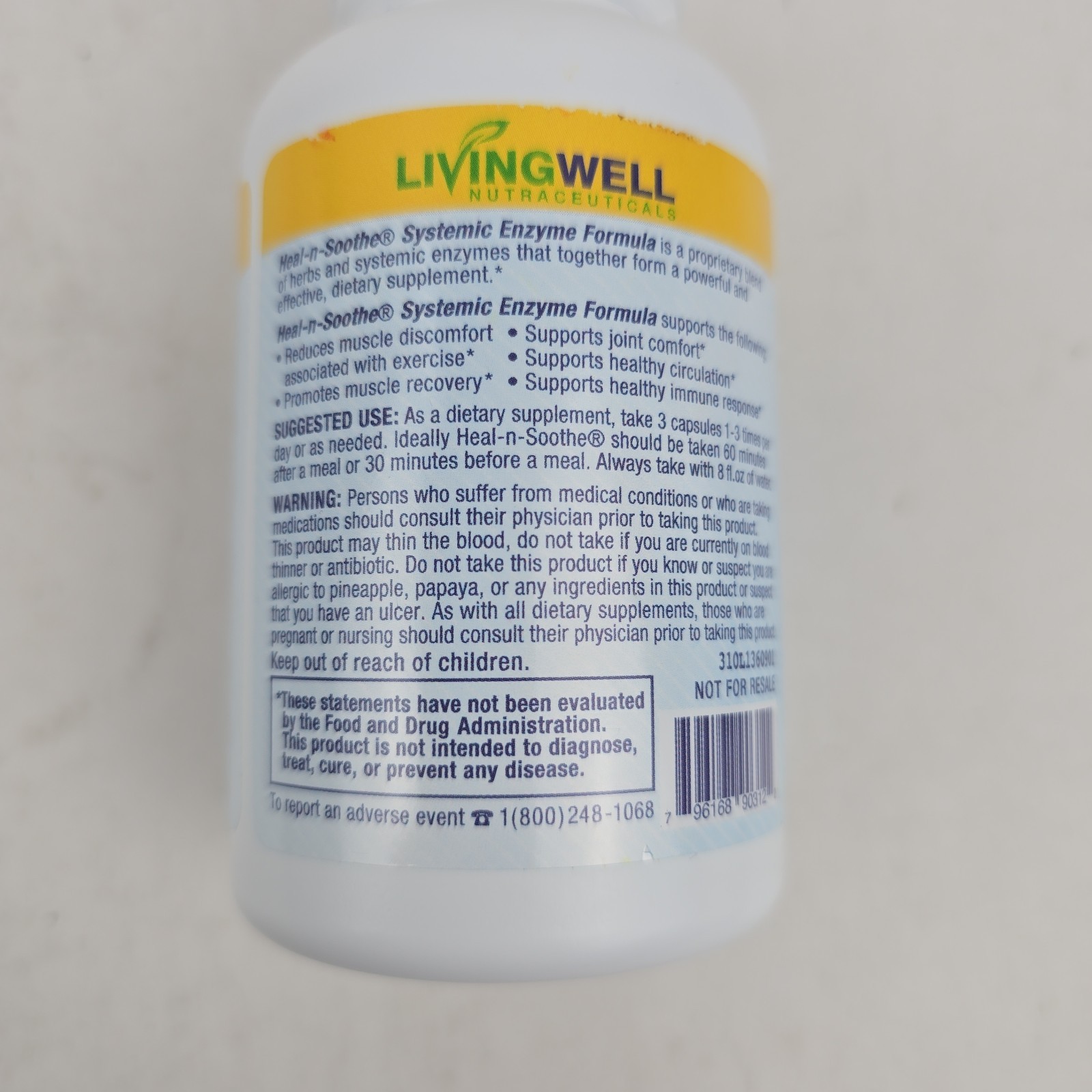 Heal-n-Soothe Dietary Supplement 90 Capsules Systemic Enzyme Formula Exp 12/28