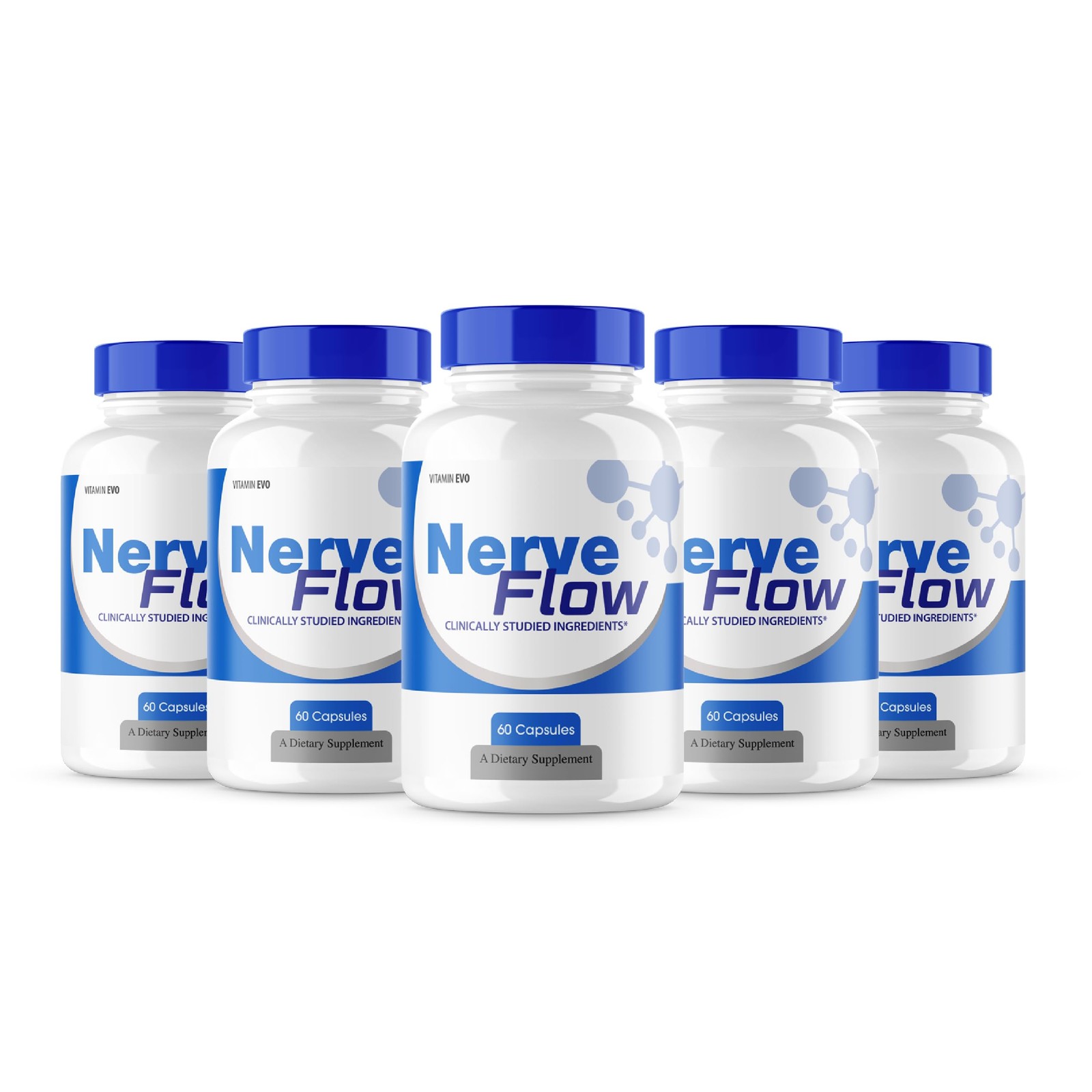 (5 Pack) Nerve Flow Capsules, Official NerveFlow Support Supplement Pills, Nerve