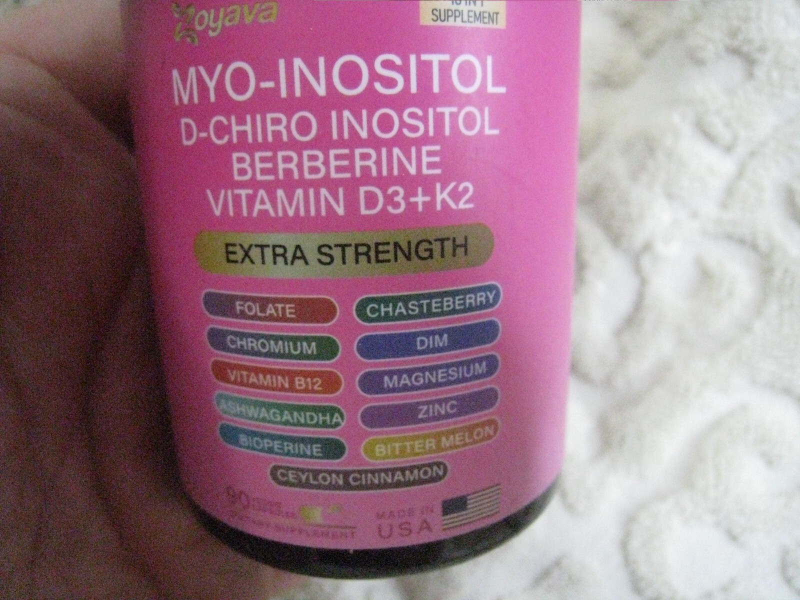 Zoyava Myo-Inositol D-Chiro Inositol Berberine D3+K2 90 Caps Sealed 01/2027