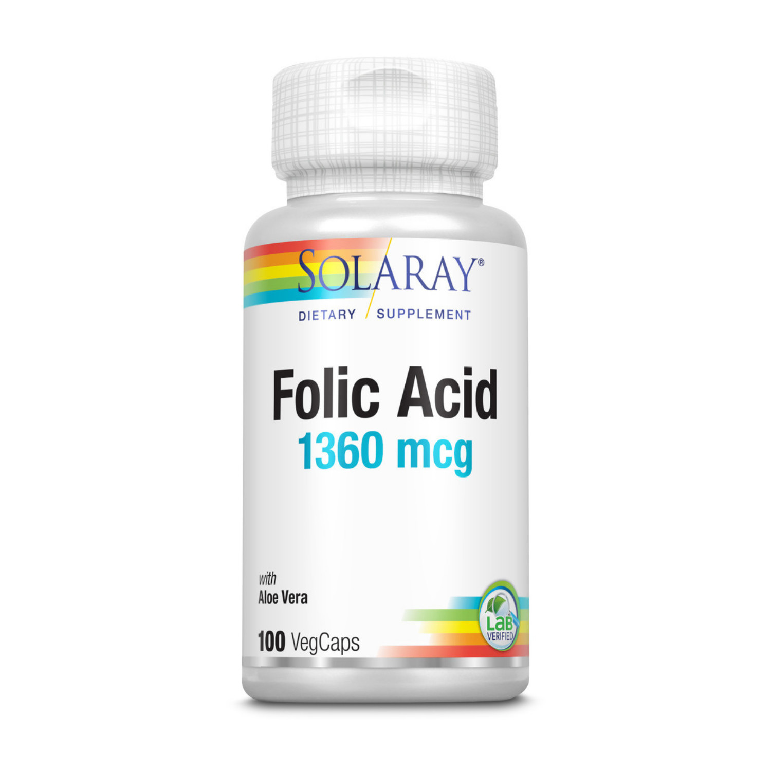 Solaray Folic Acid Capsules, 1360mcg | 100 Count