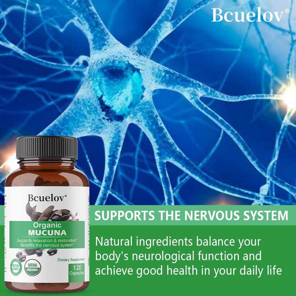 Organic Mucuna 250mg Support Relaxation Emotional Balance 30/60/120 Capsules