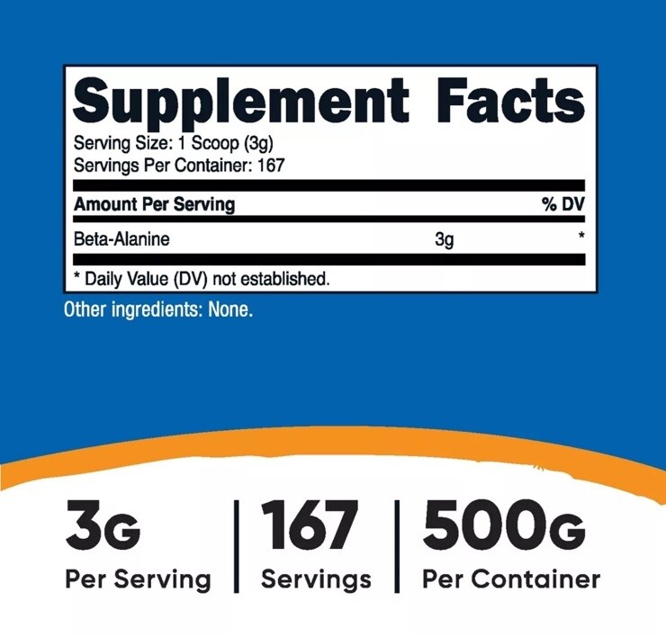 Nutricost Beta Alanine Powder 500 Grams – Pure Beta-Alanine