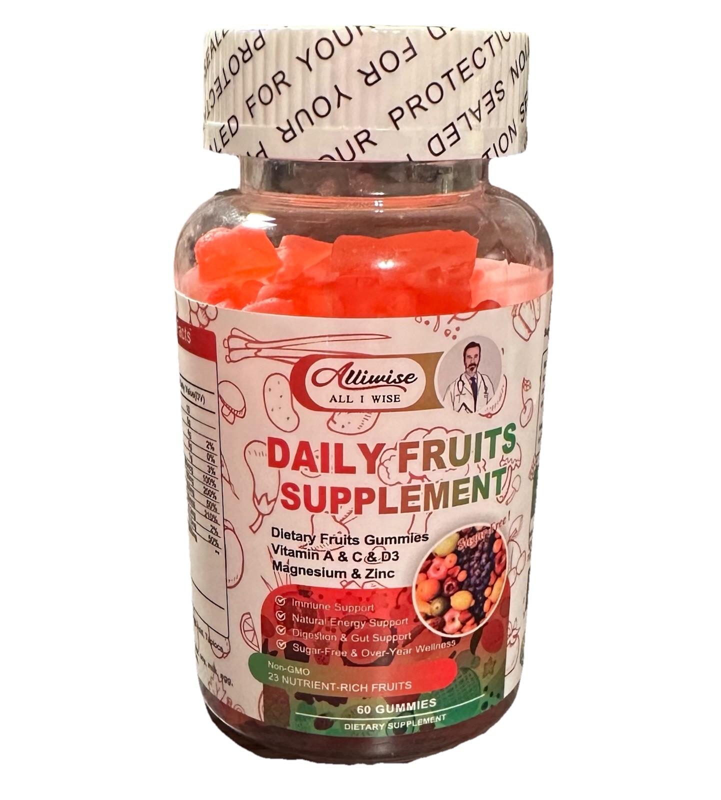Daily Fruits Supplement (18 Fruits Blend) 90 Capsules – Gluten-Free, GMO-Free