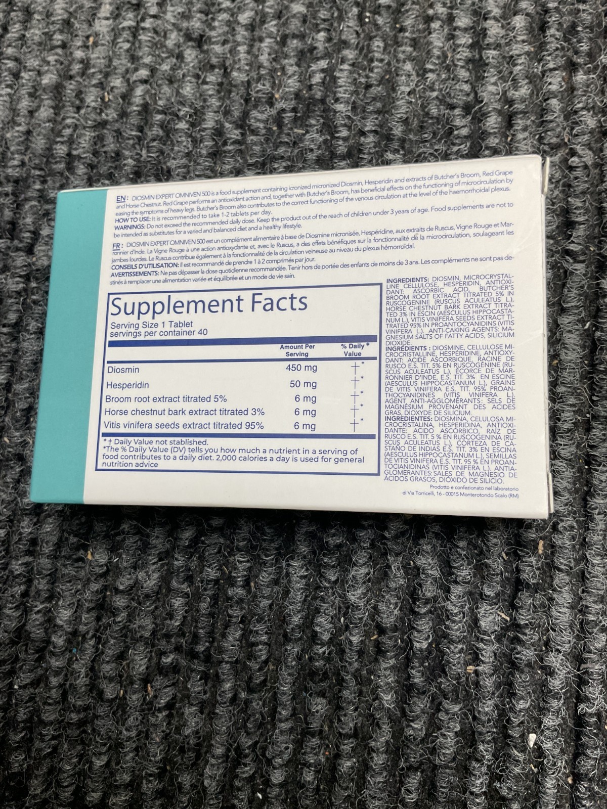 DuLac Pharma Diosmin Expert Omniven 500 Tablets 40 Blood & Circulatory Health