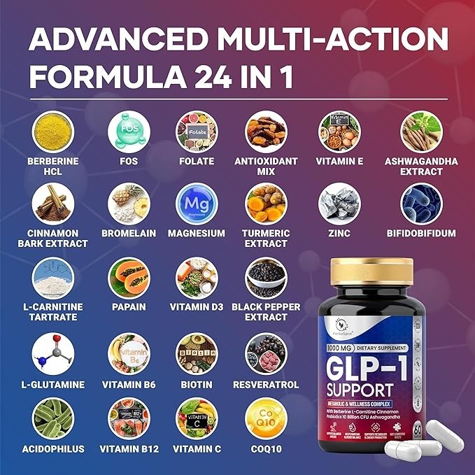 Berberine Metabolic Support Complex Probiotics Resveratrol CoQ10 Energy 60 Caps