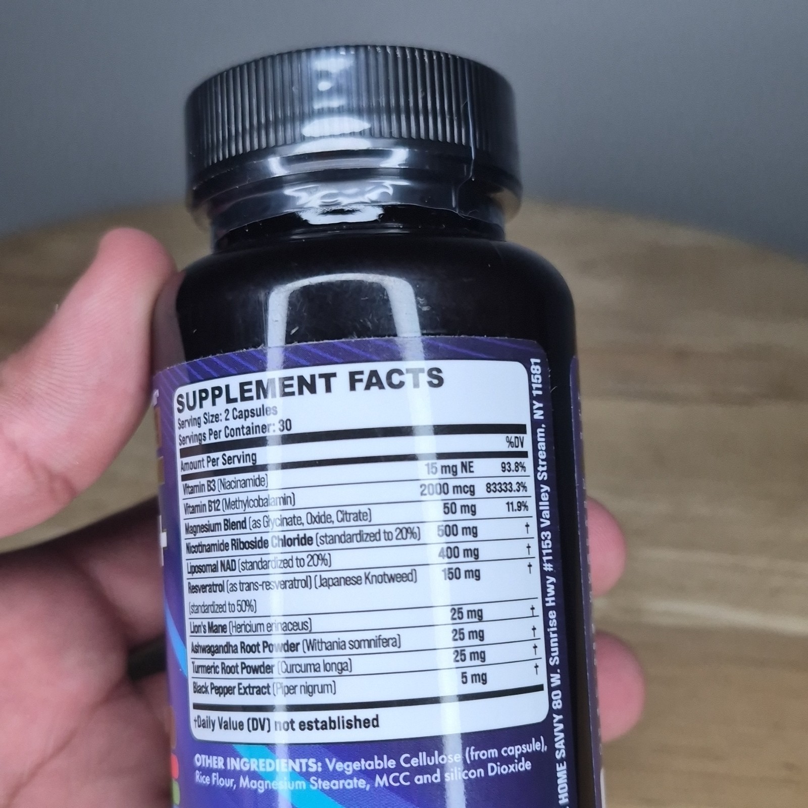 Zoyava Magnesium Ashwagandha L-Theanine NAD+ 60 Capsules Energy Immune Support