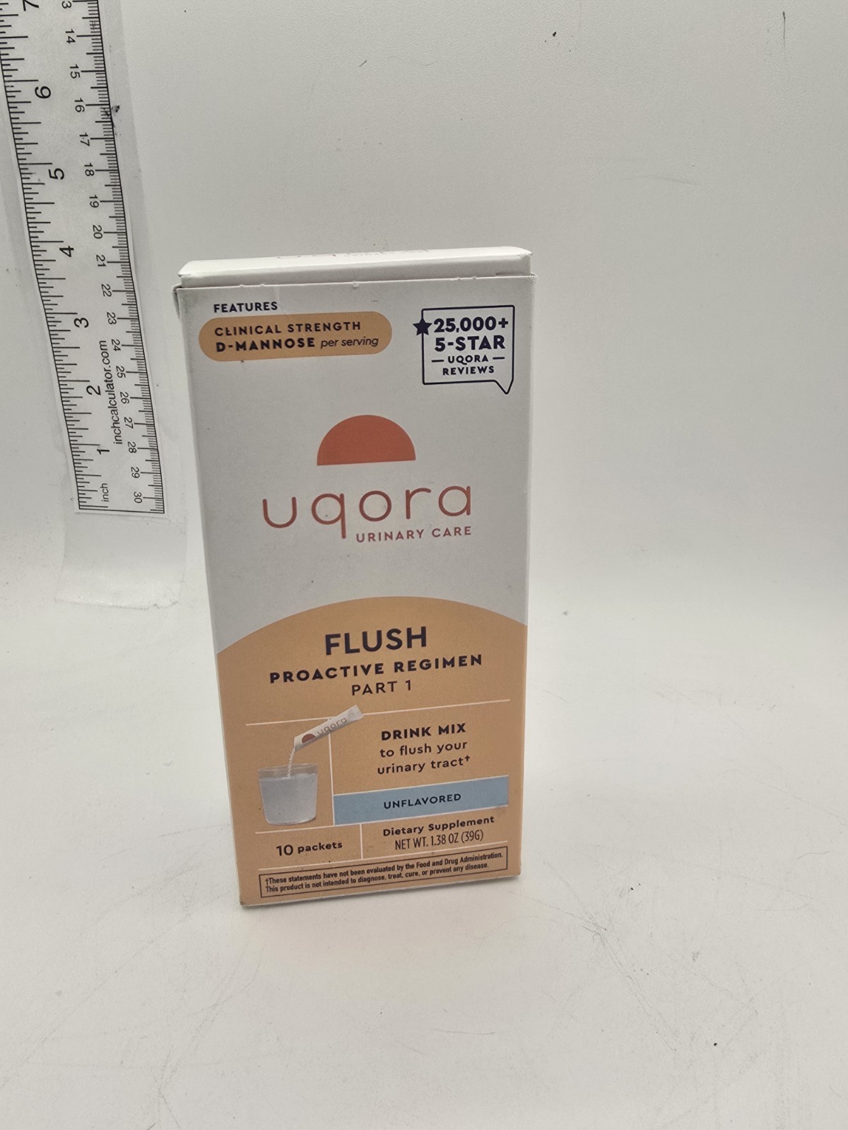 Uqora Flush D-Mannose Urinary Care Drink Mix Unflavored 10 Packets exp 12/26