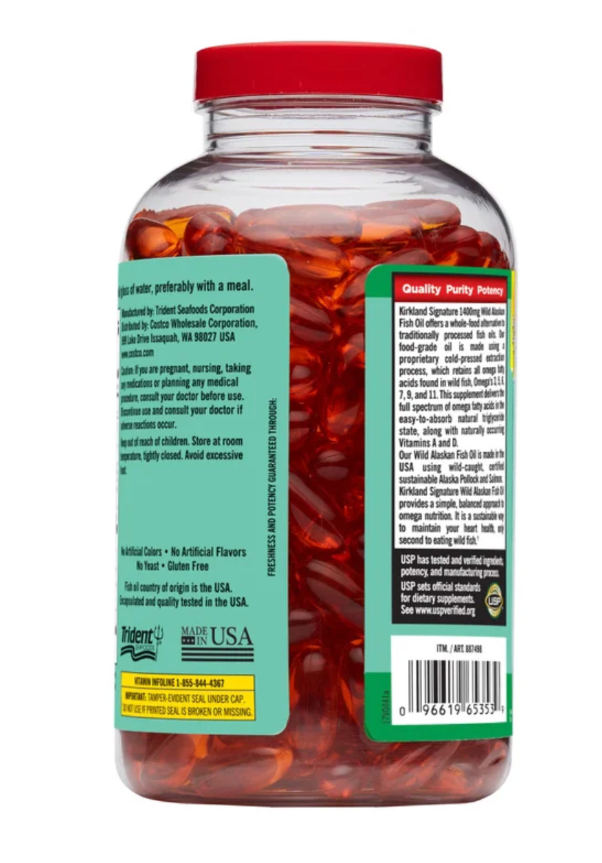 Kirkland Signature Wild Alaskan Fish Oil 1400 mg., 230 Softgels
