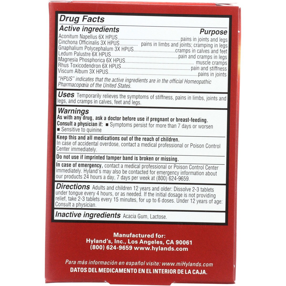 Hyland’S Leg Cramps Relax Calf And Foot 50 Quick Dissolving Tablets 3 Pack