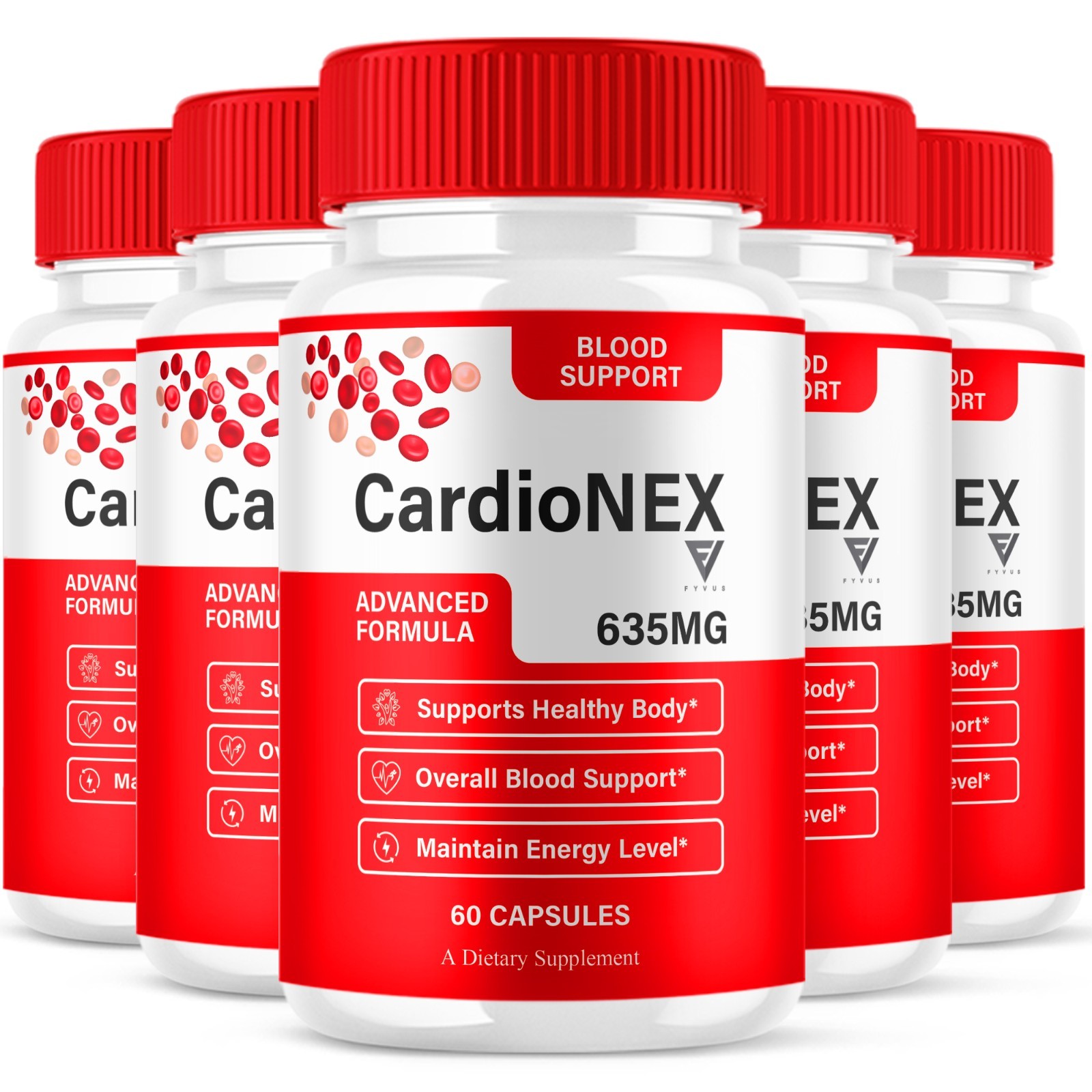 (5 Pack) CardioNEX Blood Support Capsules, CardioNEXX Supplement (300 Capsules)