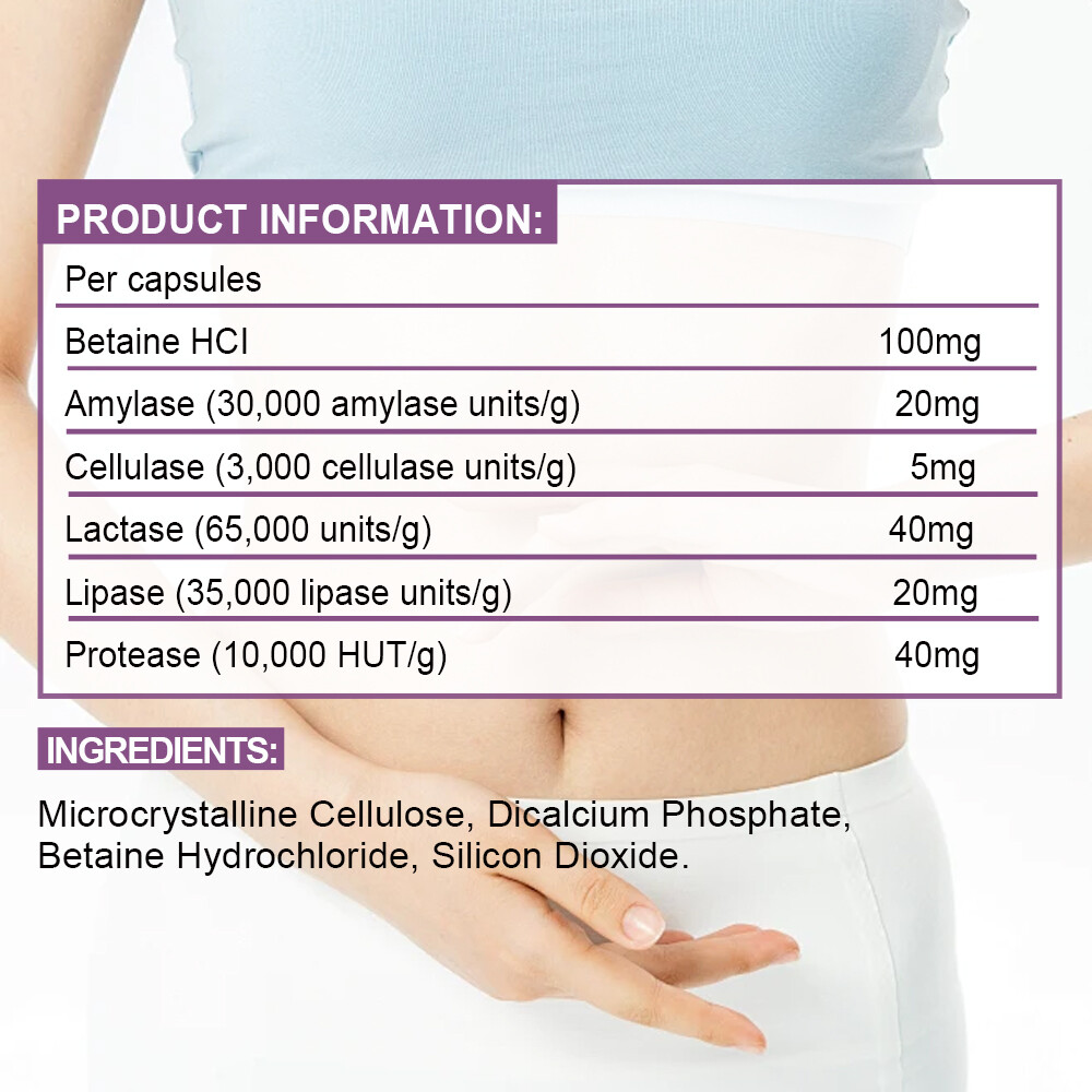 Digestive Enzyme Complex Gas, Constipation & Bloating Relief, Gut Health