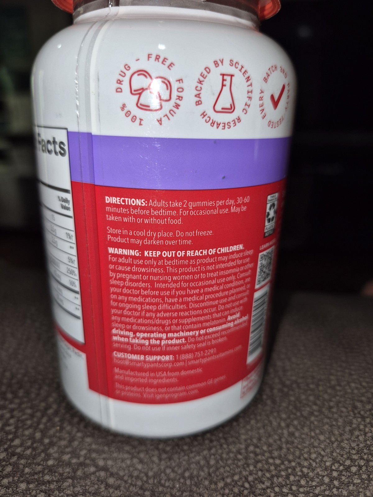 Smarty Pants Fast Acting Sleep Gummies Blueberry Blackberry 60ct