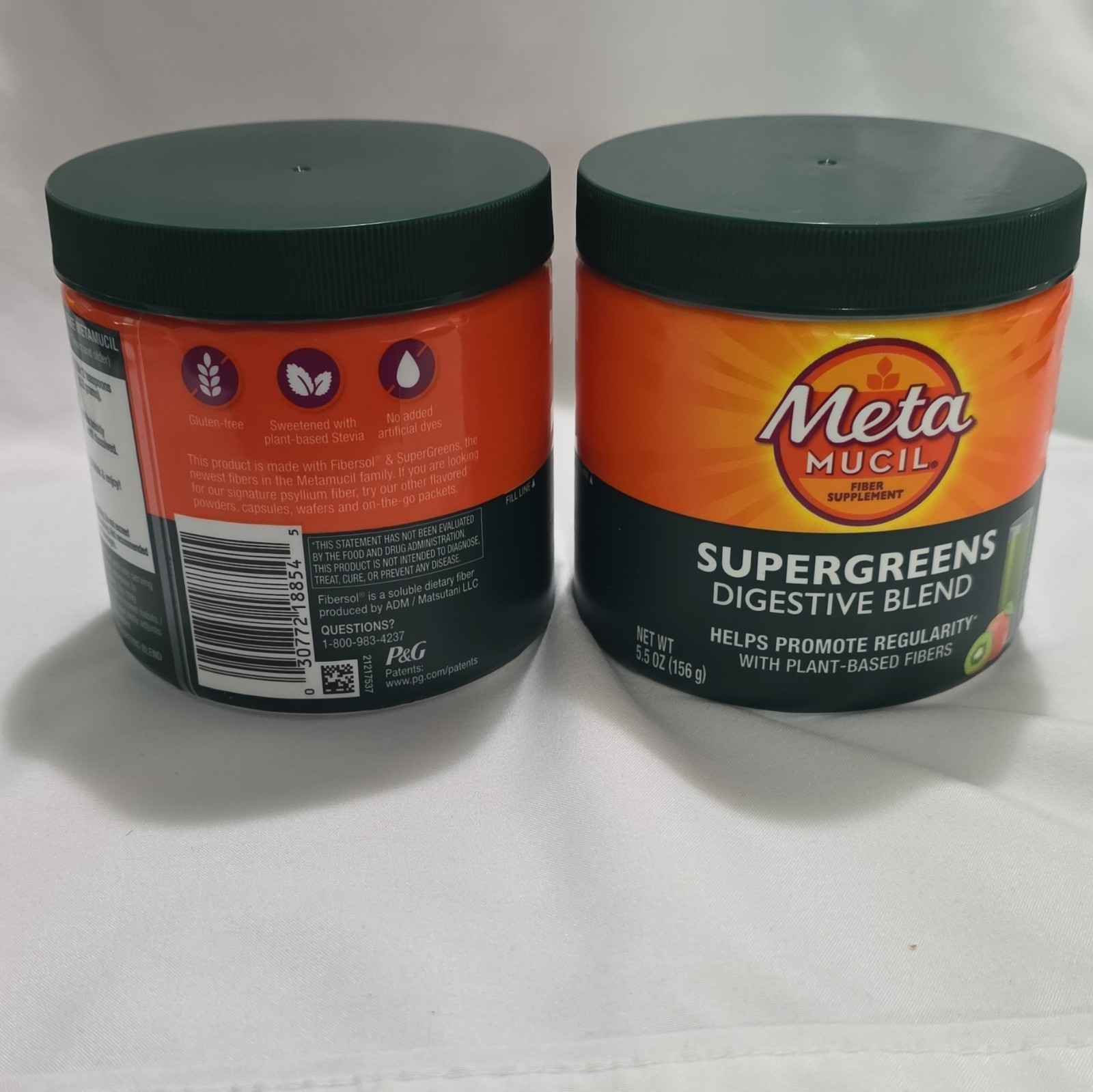 (2) Metamucil SuperGreens Digestive Blend Powder – Kiwi Apple Flavor